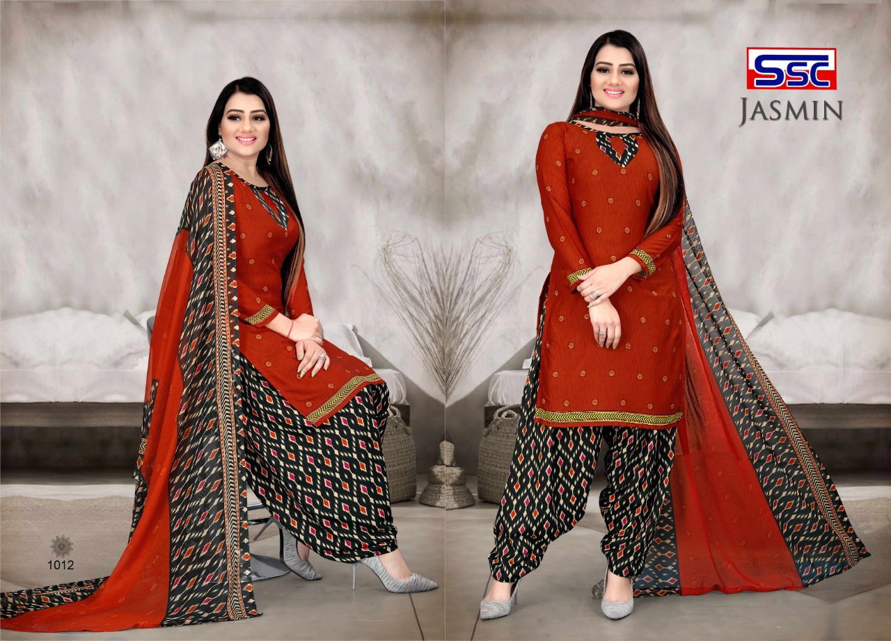 Ssc Jasmin 18 Printed Regular Wear Cotton Printed Dress Material Collection